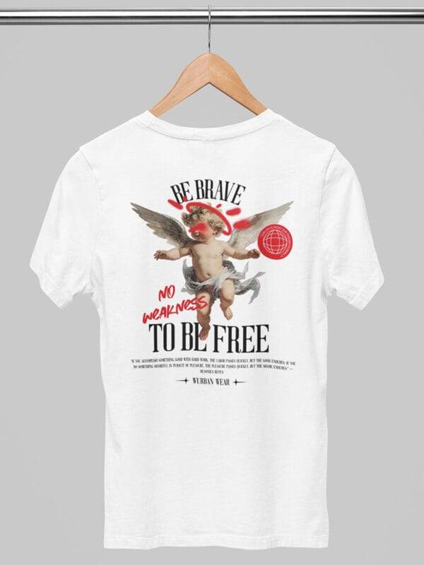 Met de inspirerende quote be brave to be free is dit oversized t shirt van Wurban Wear een sprekend stoic shirt